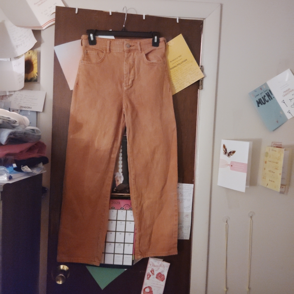 ANTHROPOLOGY PILCRO Column Straight Ankle Jeans - Maize Orange - Picture 6 of 11